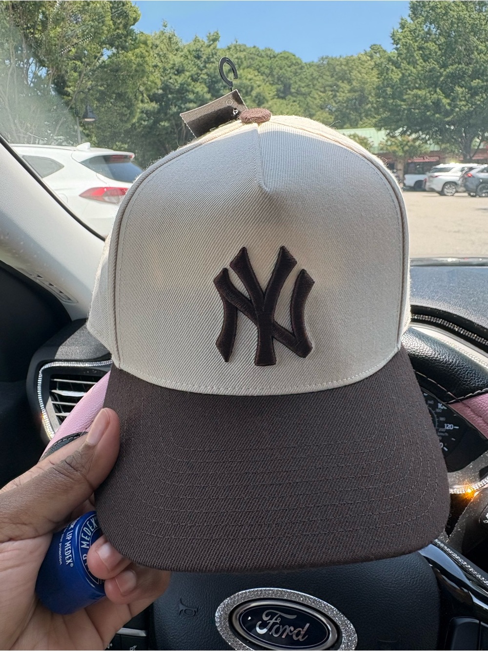 Mitchell & Ness cream and brown two-tone New York Yankees cap
